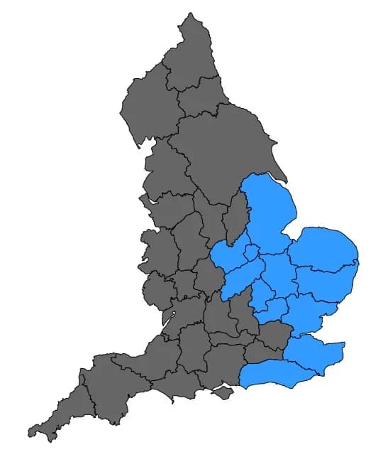 Map showing TrAC apprenticeship coverage